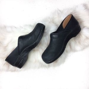 Dansko Black Slip On Clogs for Men